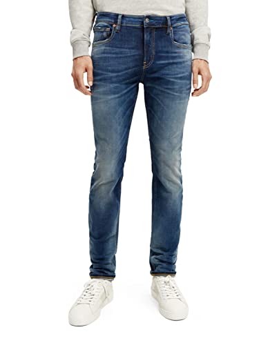 Scotch & Soda Herren Skim Skinny Seasonal Essentials Jeans, Cloud of Smoke, 32-30 im Sale